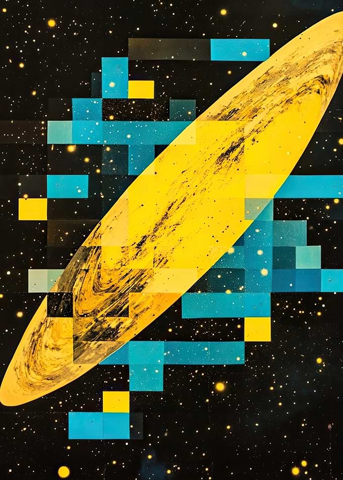 Pixelated Galaxy Art