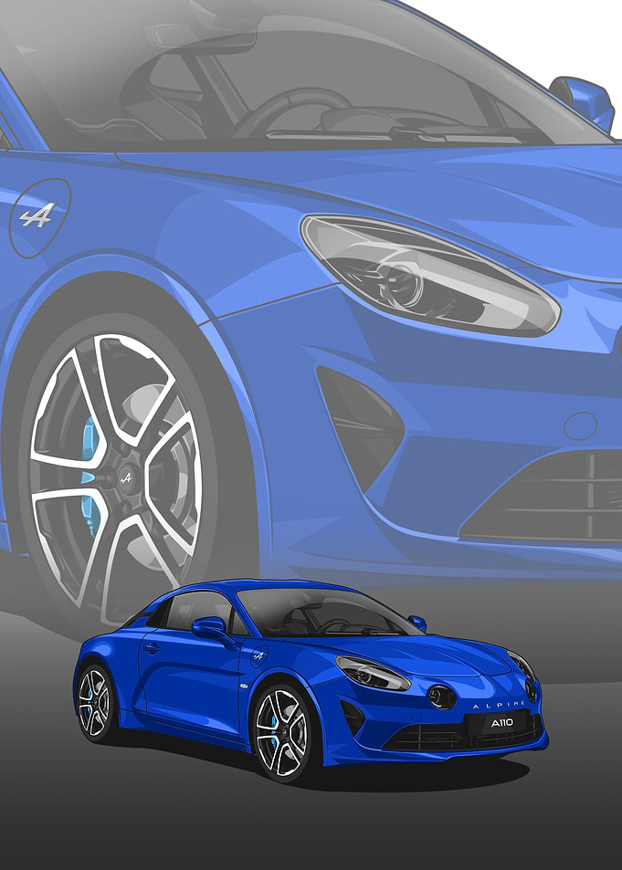 Alpine A110 Blue Sports Car