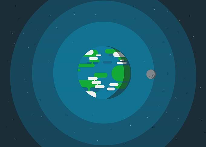 Earth and Moon in Space
