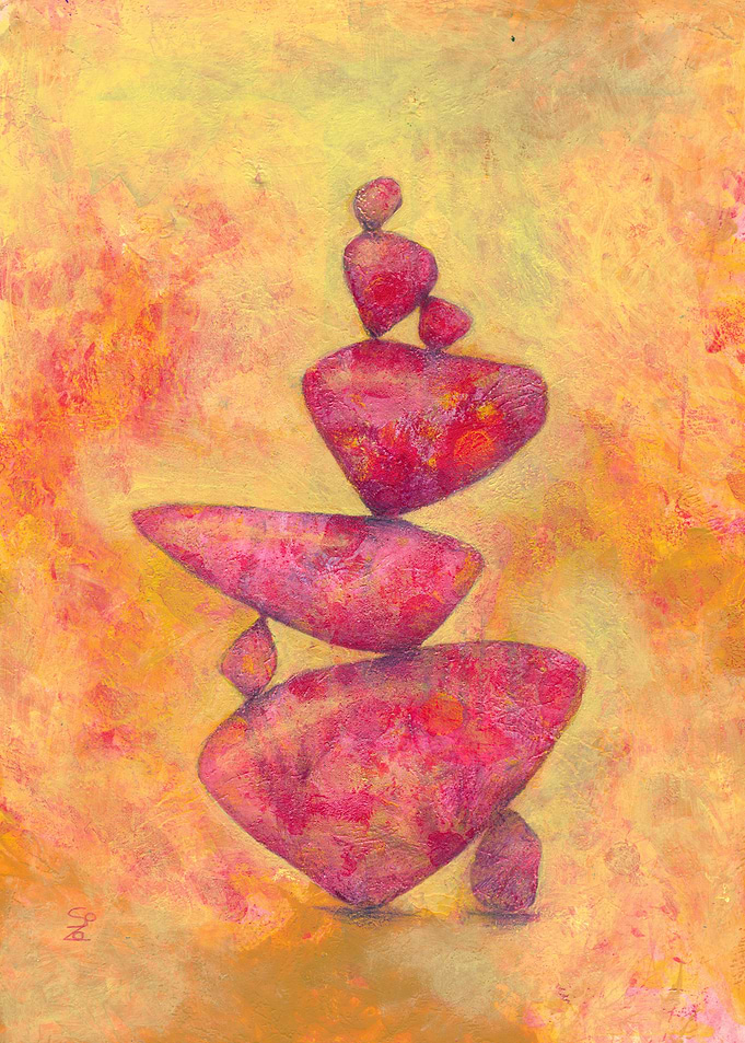 Red Balanced Stones