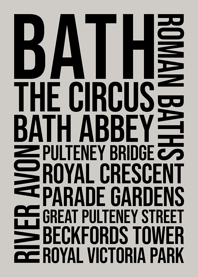 Bath, UK City Typography