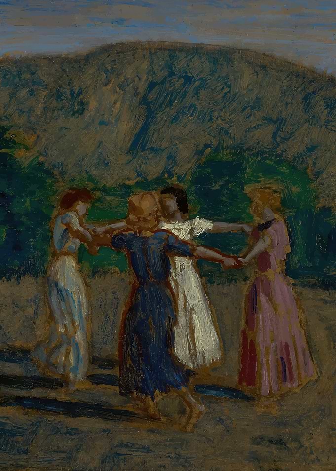 Four Women Dancing Franz von Stuck