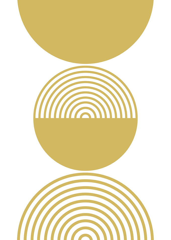 Golden Circle Abstract Art