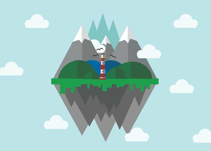 Floating Island with Lighthouse