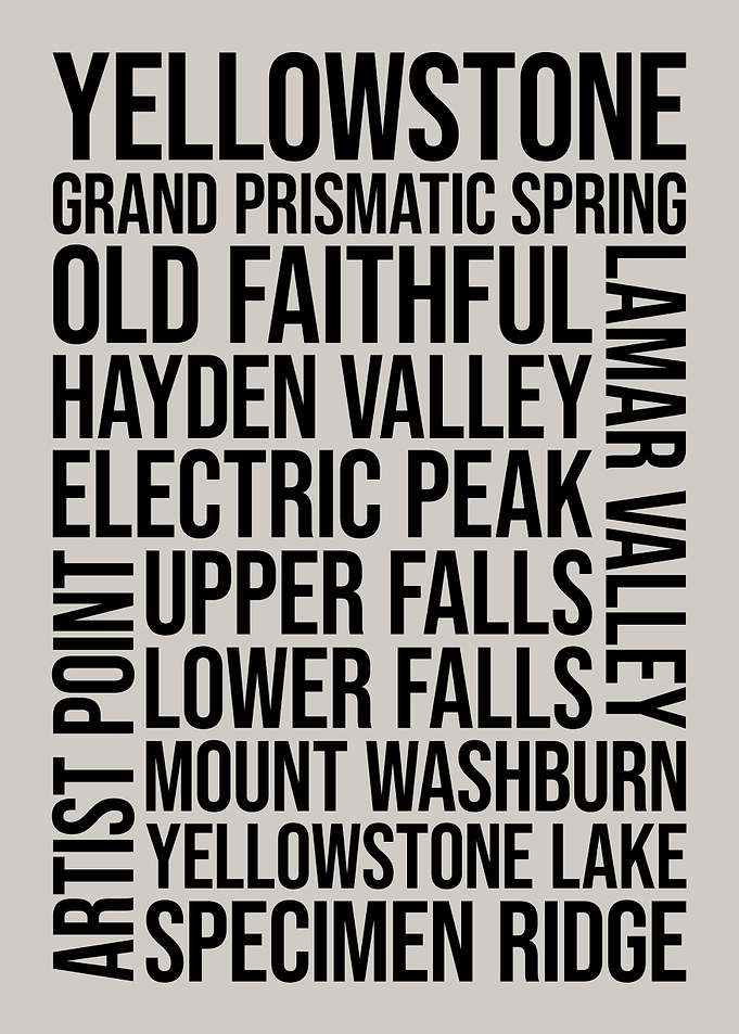 Yellowstone National Park Typography