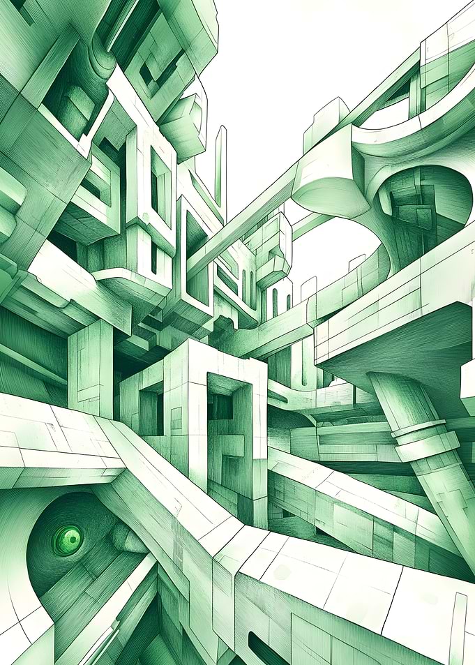 Abstract Green Cityscape