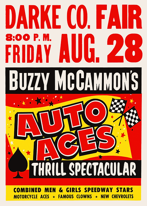 Darke Co. Fair Auto Aces — vintage poster restored on metal