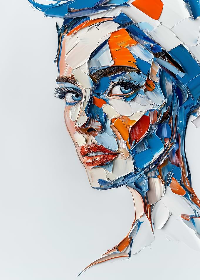 Abstract Portrait in Blue and Orange