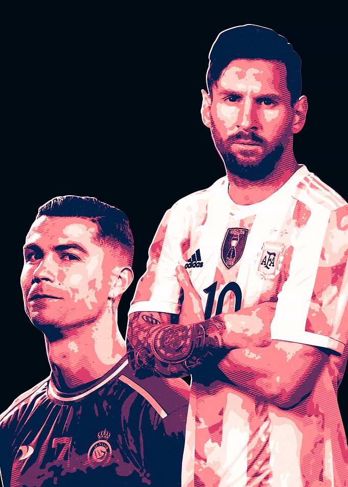 Messi and Ronaldo Retro Pop Art
