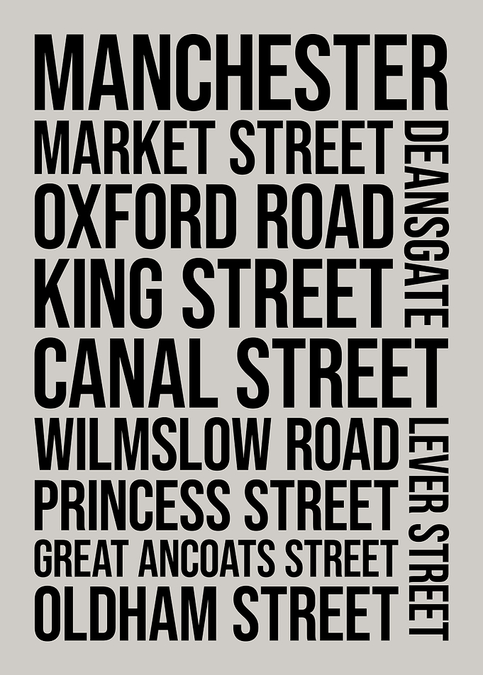 Manchester Locations Typography
