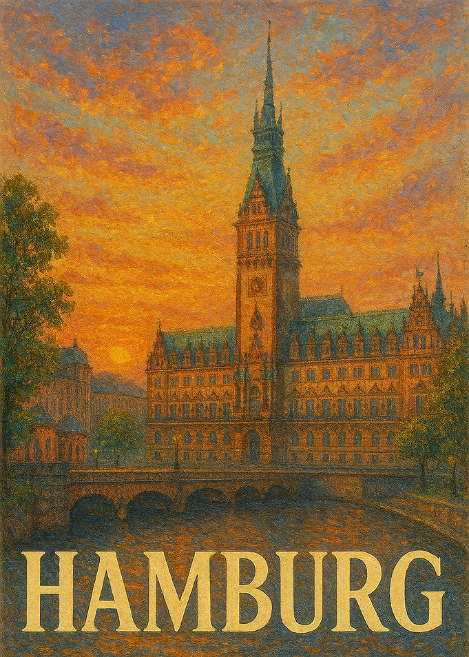 Hamburg Cityscape Sunset