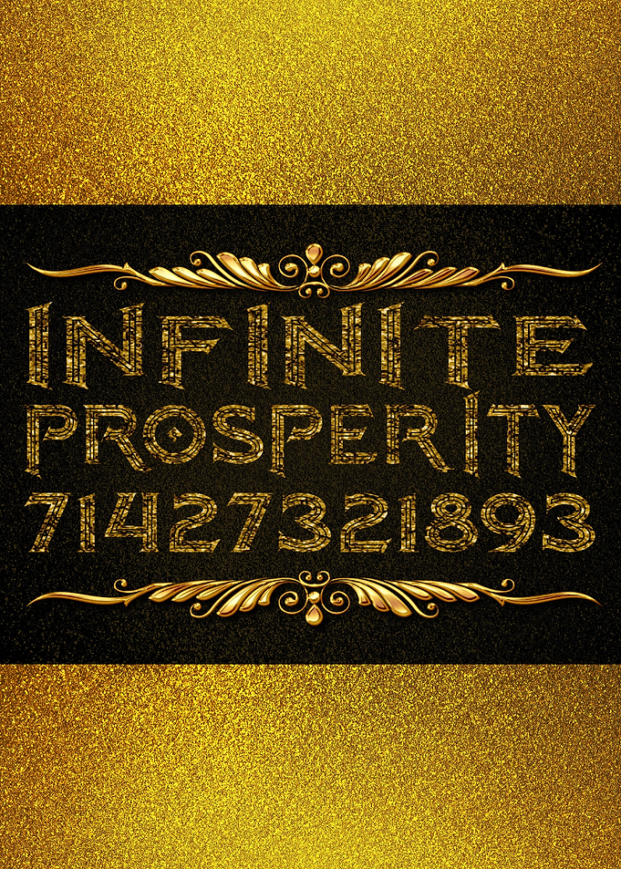 Gold Glitter Infinite Prosperity Grabovoi