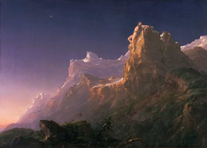 Man on Mountain Peak