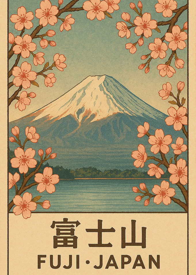 Mount Fuji with Cherry Blossoms