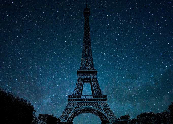 Eiffel Tower Night Sky