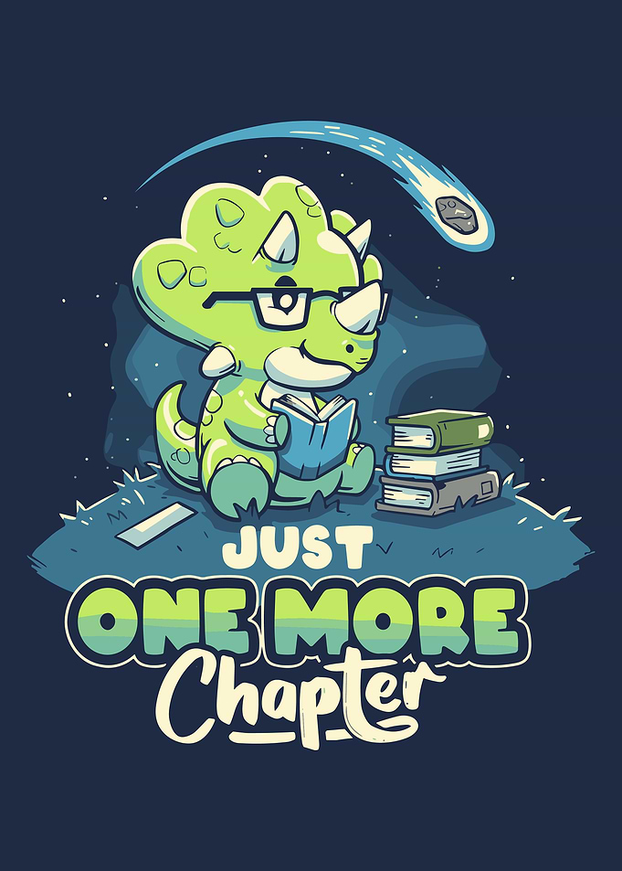 Dino Bookworm, dino reading book library