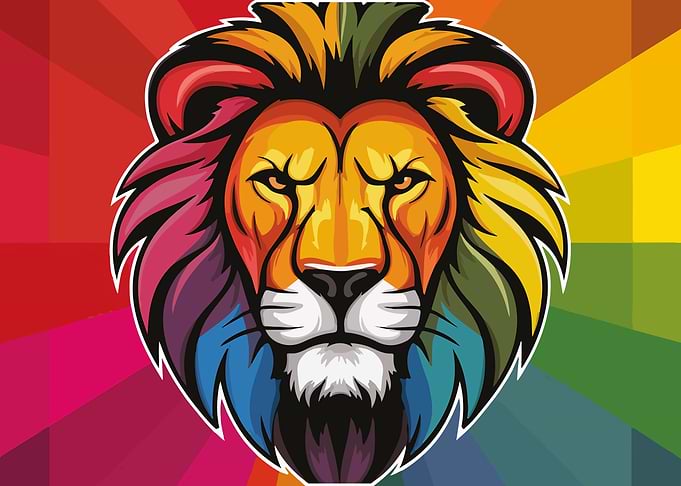 Rainbow Lion Head