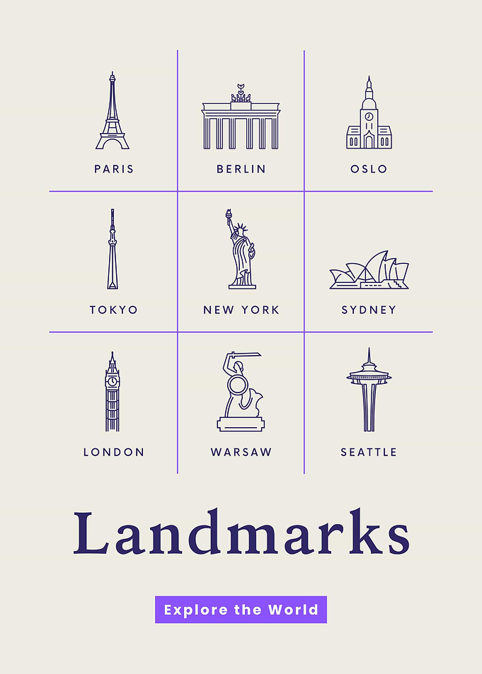World Landmarks Icons