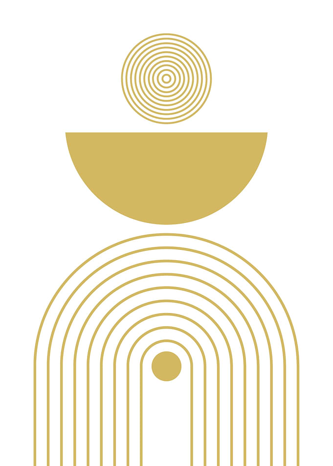 Golden Geometric Abstract