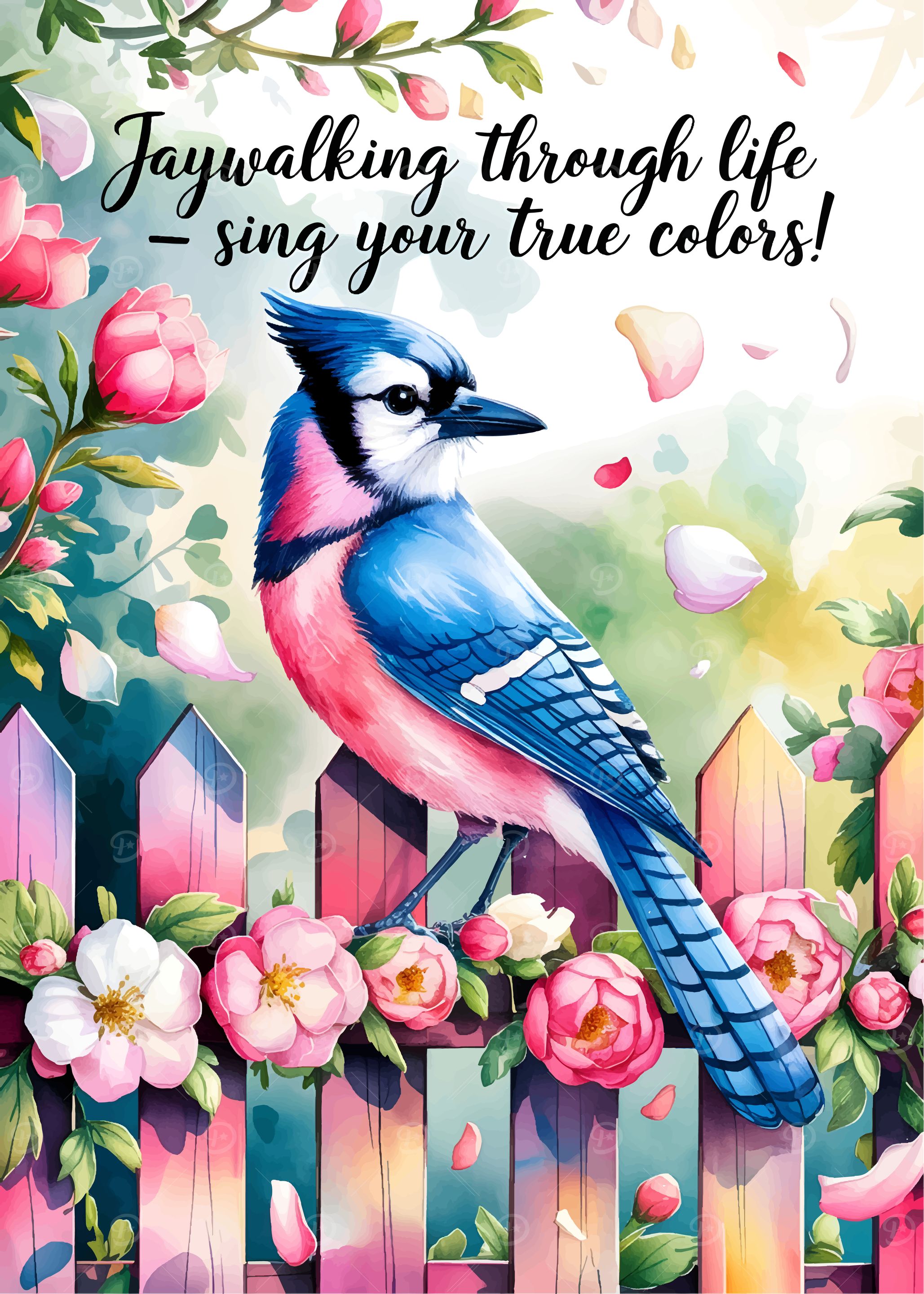Blue Jay Watercolor Illustration