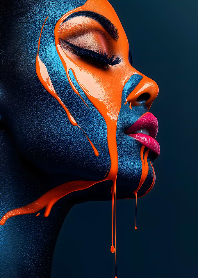 Woman with Dripping Paint