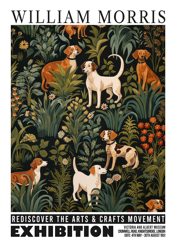 William Morris Dogs Botanical Exhibition