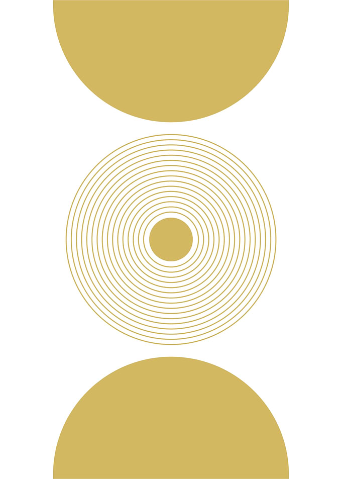 Golden Circle Abstract Art