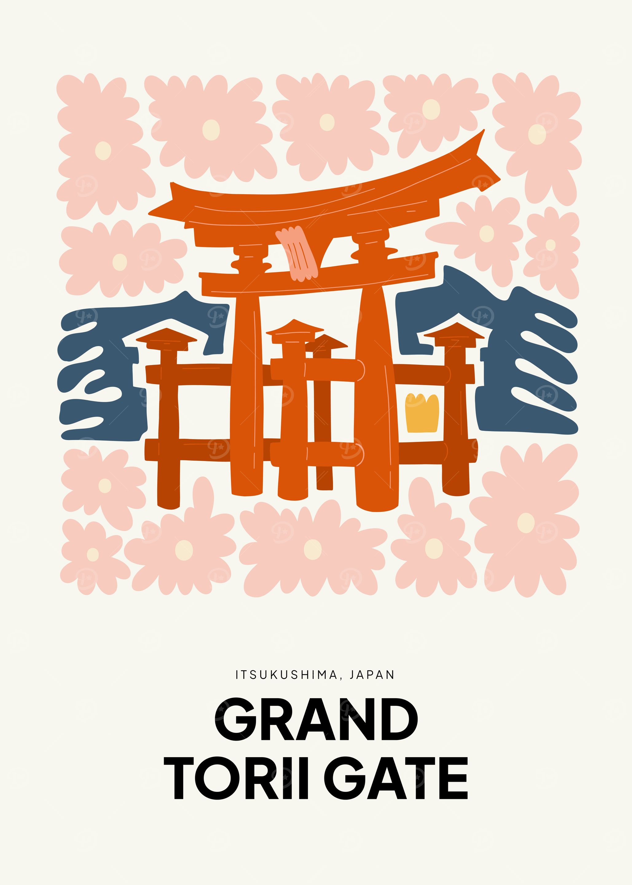 Grand Torii Gate Illustration