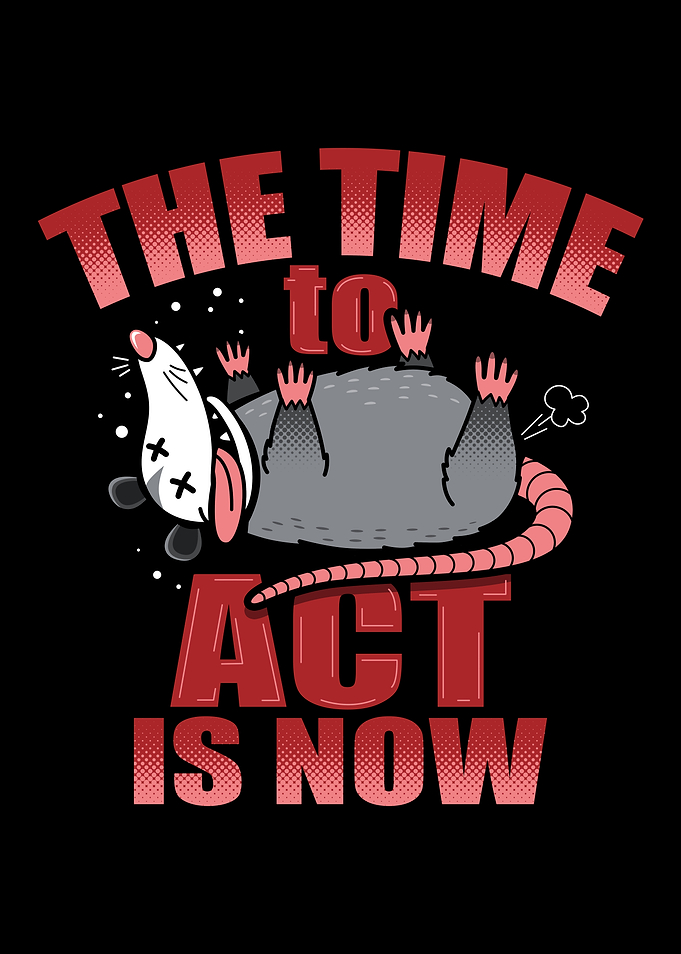Funny Opossum Fake Death Slogan Meme