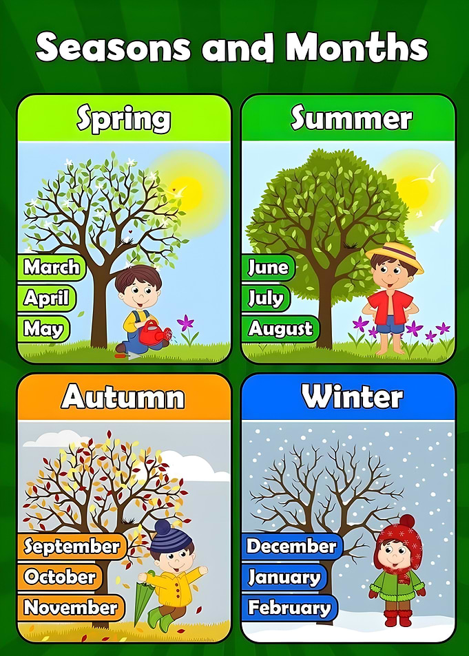 Seasons and Months Chart