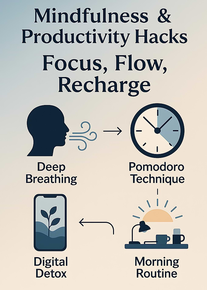 Mindfulness & Productivity Hacks Infographic