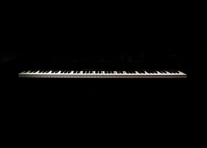 Piano Keys in Darkness