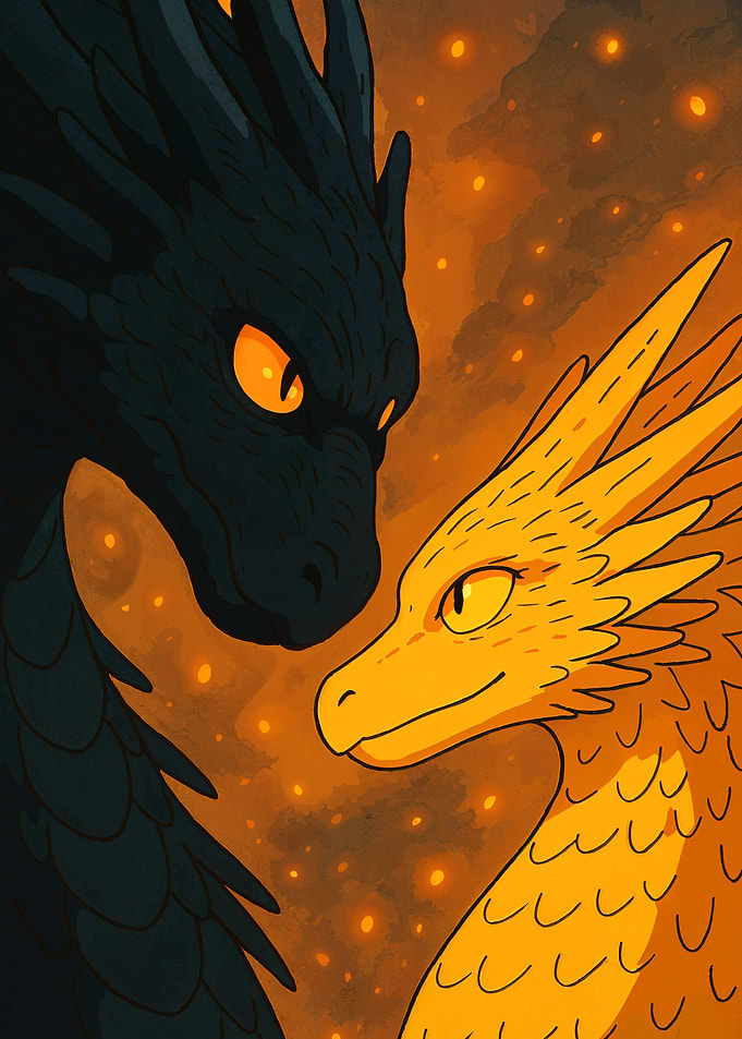 Black and Gold Dragons