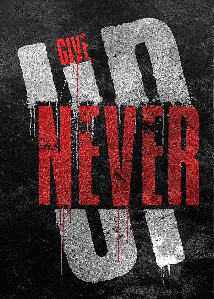 Never Give Up Graffiti Art