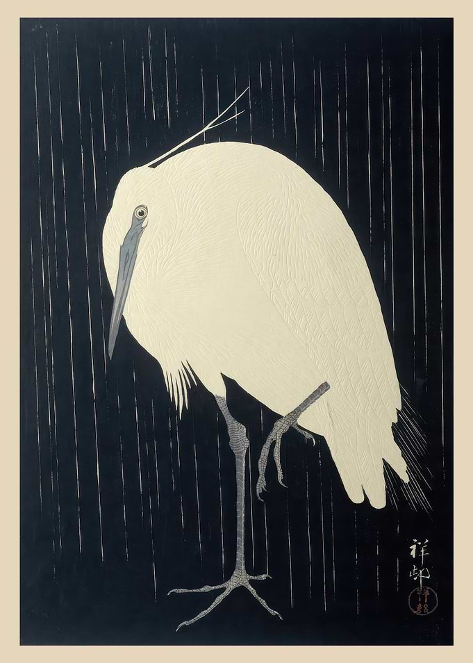White Heron Bird Japanese