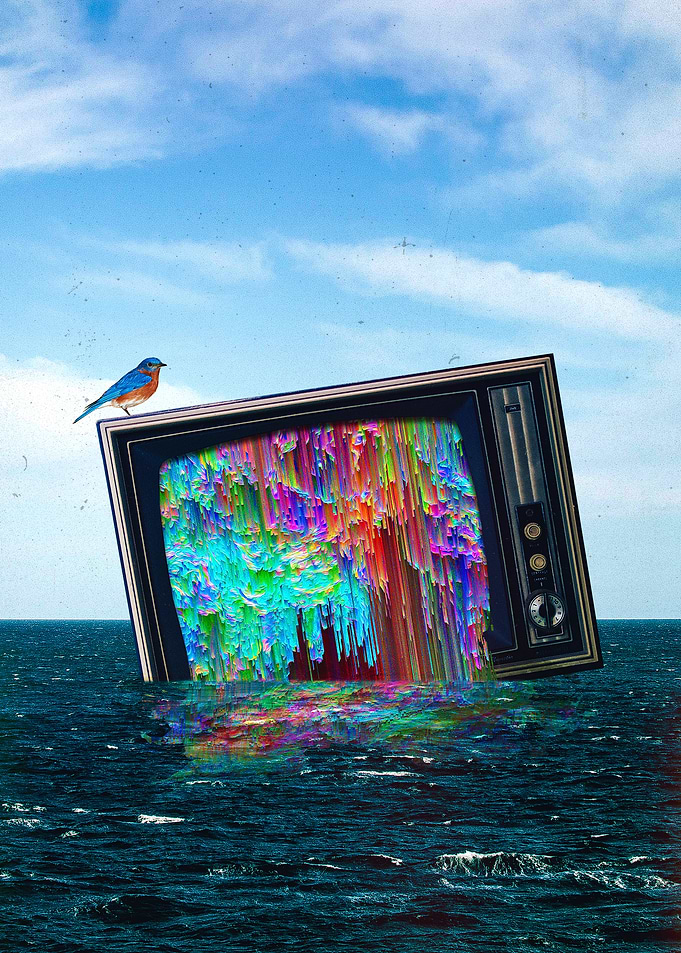 The Beauty of Sinking: TV Glitch in the Ocean