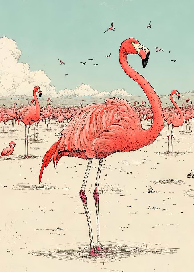 Pink Flamingo Illustration