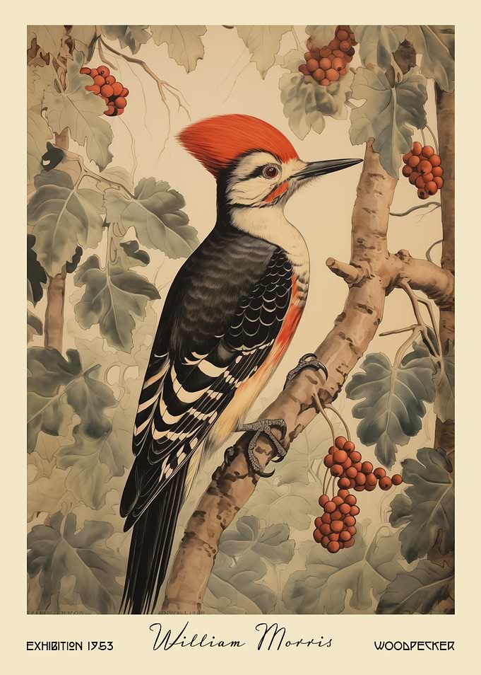 Woodpecker William Morris Forest Bird