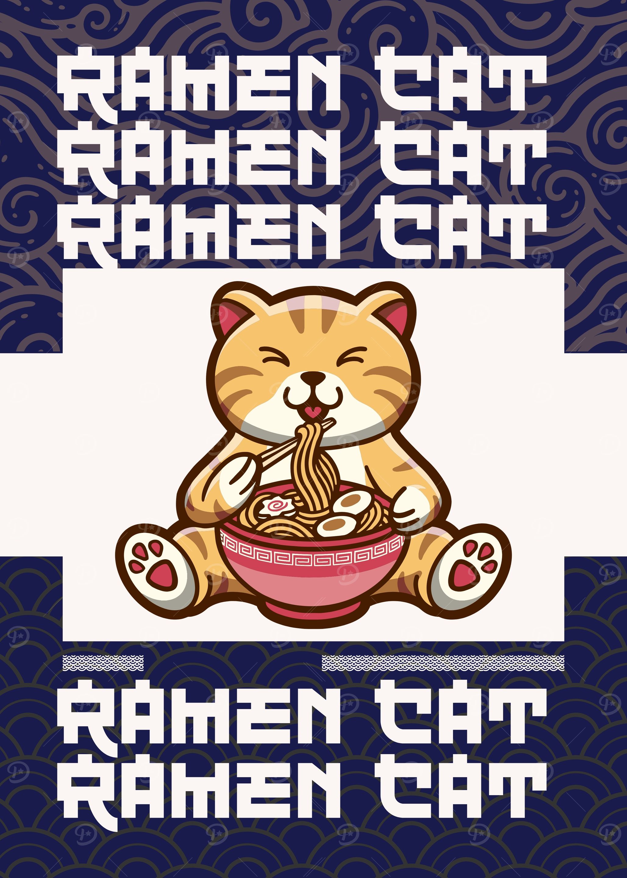 Ramen Cat Illustration