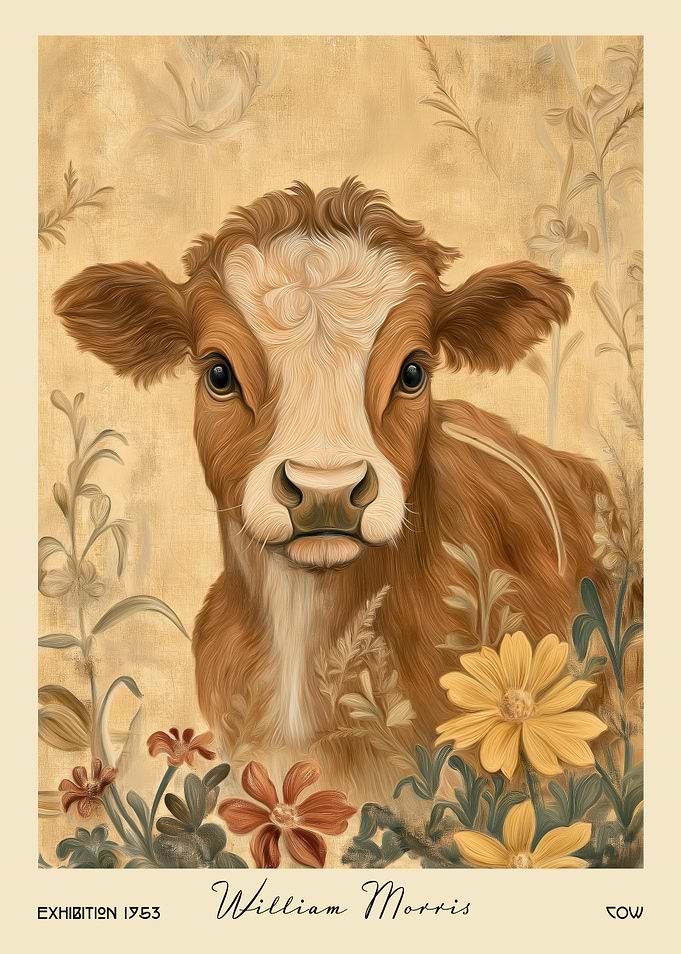 Cow William Morris Floral Farm
