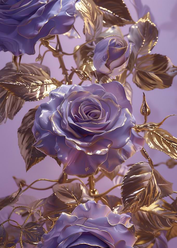 Purple and Gold Roses