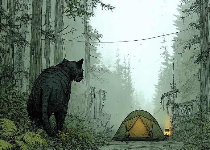Black Panther in the Woods