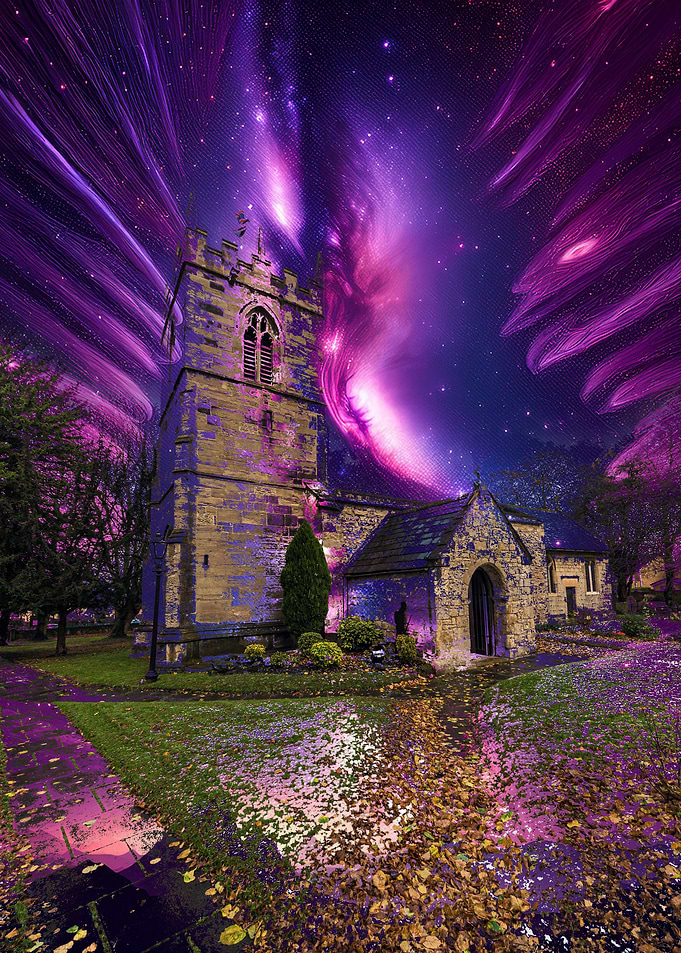 Church Under Cosmic Sky