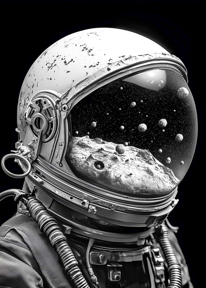 Astronaut Helmet with Moon