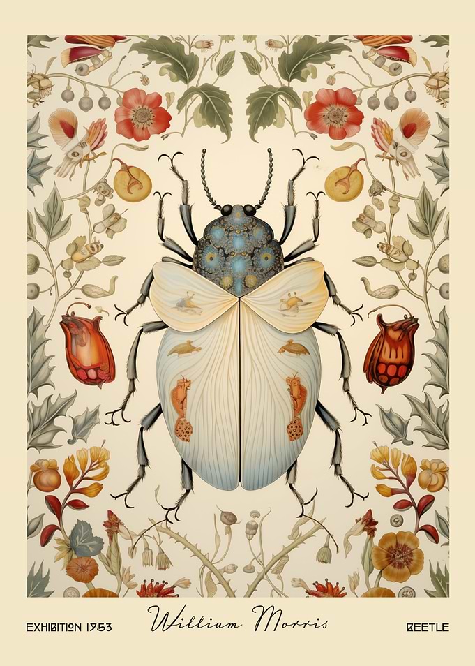William Morris Beetle Floral Insect