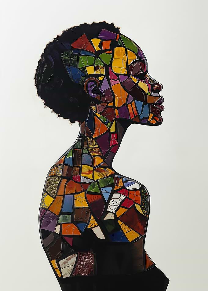 Mosaic African Woman Portrait