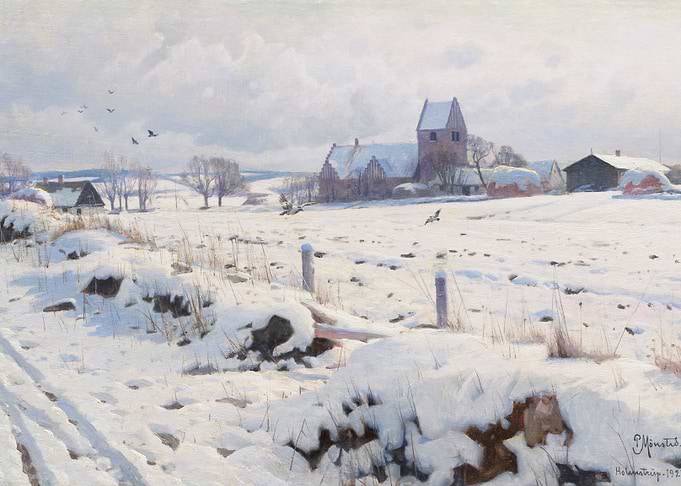 Snowy Church Landscape