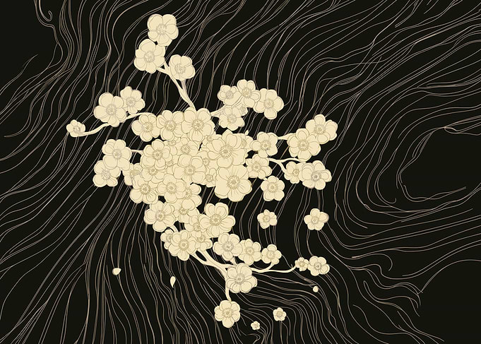 Abstract Cherry Blossom Art