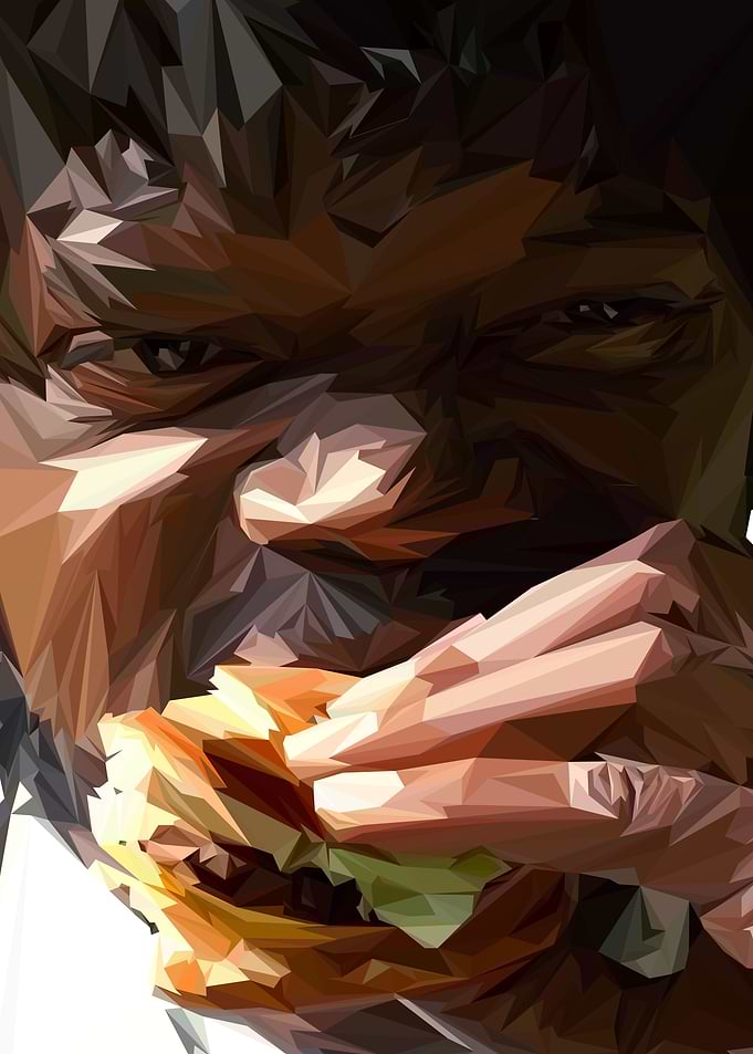 Man Eating Burger