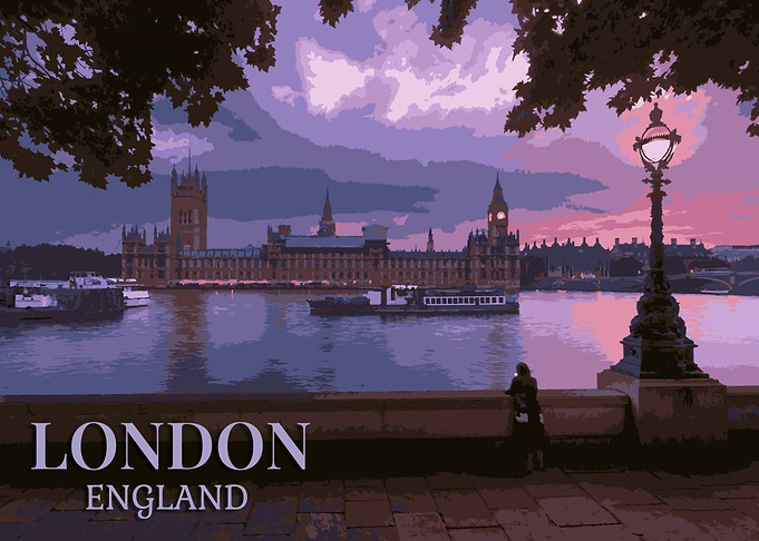 London at Dusk Poster